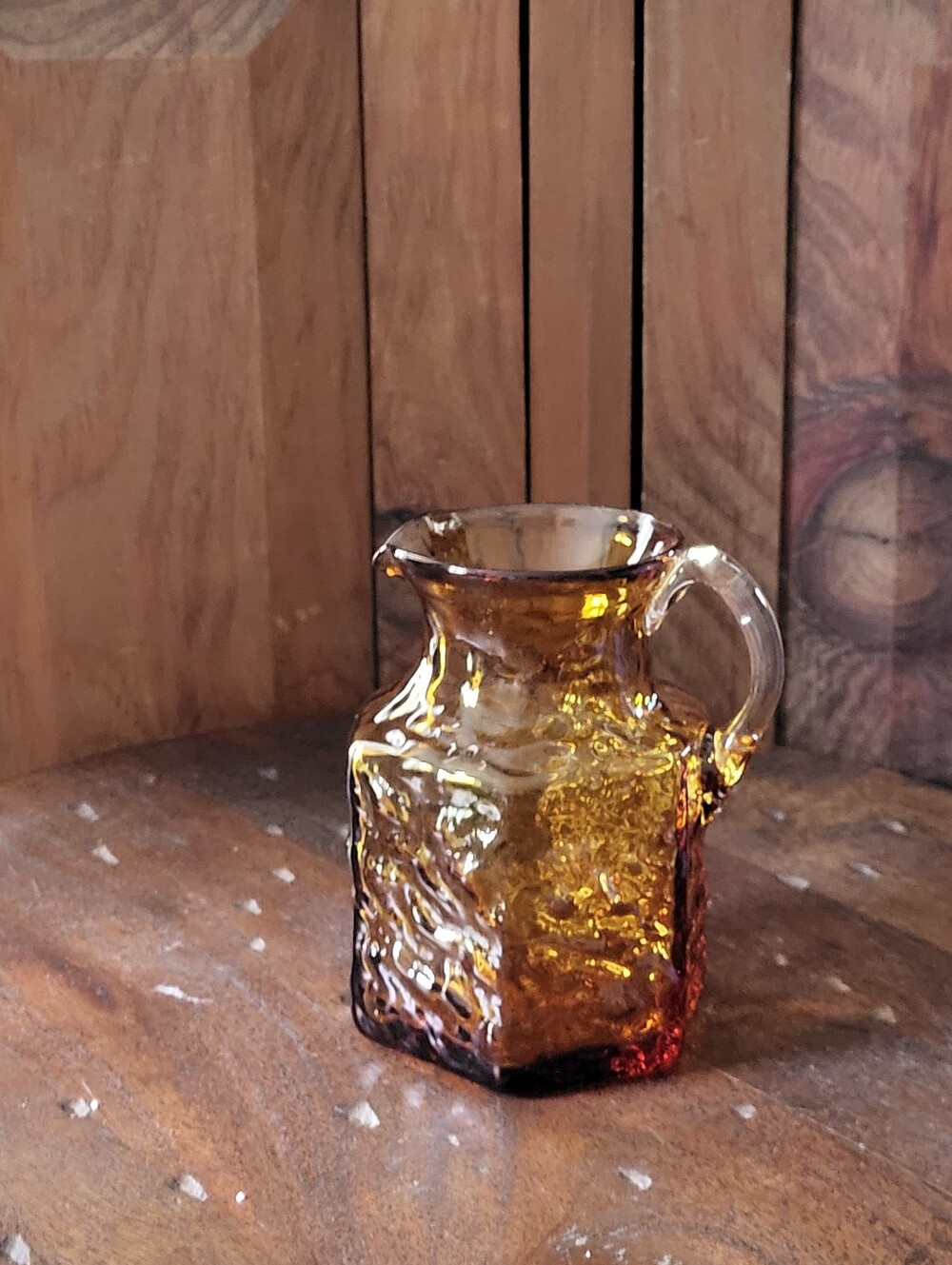 Amber Textured Glass Pitcher - Home Art - Picture 4 of 11